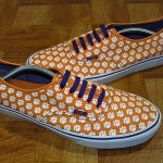 Vans CLEMSON TIGERS Orange & Purple Paw Print Canvas Shoes Men’s 13 RARE!!!