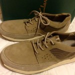 Mens Clarks Casual Shoes Taupe Size 13 Medium Cayuga Nubuck Leather