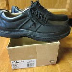 Clarks Longhop Black Leather Casual Lace Up Oxfords Mens SZ 11.5 NIB