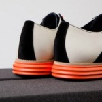 Cole Haan Lunargrand Saddle sz 8.5 9 Birch Black Suede Orange Pop Nike Lunarlon