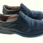 Mens Clarks Shoes Size 12 M Black Leather Slip Ons Loafers