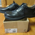 Clarks Longhop Black Leather Casual Lace Up Oxfords Mens SZ 11.5 NIB