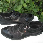 Hugo Boss tie shoes mens size 44 US 11.5 – 12 M  black  leather very  nice!