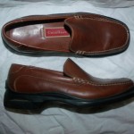 mens sz 9 1/2M COLE HAAN LEATHER SHOES Nike Air slip on Brown LN Penny Loafer