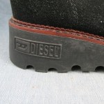 DIESEL Black Suede Lace-Up Work Boots Size 7.5