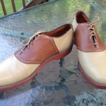 Vtg Cole Haan British Tan & Light Tan Oxford Tie Shoes Bucks Sz 12 D USA Minty