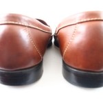 Mens shoes COLE HAAN Resort Brown tan leather slip on penny loafers size 12 D