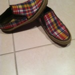 Cole Haan Nike Air Mens Plaid Canvas And Brown Leathwr Loafers Size  8D