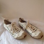 Diesel White Leather Mens Sneaker With Green Stitchingsize Us 11