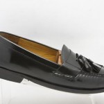 Mens shoes COLE HAAN black leather slip on tassel loafers sz 9.5 D