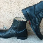 Hugo Boss Ankle Boots Black Leather Side Zipper Mens Size 8 US / 41.5 EU