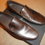 HUGO BOSS BROWN COMFORT DRIVING LOAFER SHOES  SIZE 9.5 D  LUX $325. NEW.!!