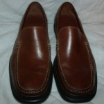 mens sz 9 1/2M COLE HAAN LEATHER SHOES Nike Air slip on Brown LN Penny Loafer