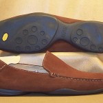 Men’s Boss Hugo Boss Red Brown Suede w/Beige Stitch Slip-On Loafers Size 10