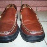 COLE HAAN “NIKE AIR” BROWN LEATHER SLIP ON’S SIZE 9M