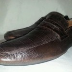 Cole Haan Embossed Croc Brown Leather Loafers Mens Shoes
