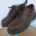 Mens sz 8 M dark brown leather rustic Timberland all terrain work/ casual shoes