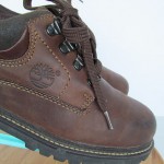Mens sz 8 M dark brown leather rustic Timberland all terrain work/ casual shoes