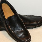 Men’s Cole Haan Black Leather w/Tan Top Stitching Comfort Slip-Ons Sz 8 1/2-9M