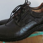 Mens sz 10W black leather Unstructured by Clarks lace tie oxford casual shoes
