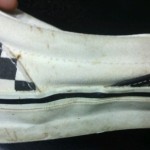 Vtg vans made in usa black white checks checkers mens slip on skate shoe size 10