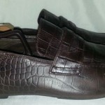 Cole Haan Embossed Croc Brown Leather Loafers Mens Shoes