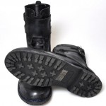 $425 NEW Diesel ME-TAL Black Leather Distressed Double Strap Buckle Boots 12.5