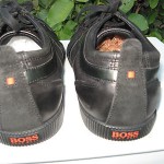 Hugo Boss tie shoes mens size 44 US 11.5 – 12 M  black  leather very  nice!