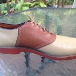 Vtg Cole Haan British Tan & Light Tan Oxford Tie Shoes Bucks Sz 12 D USA Minty