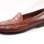 Mens shoes COLE HAAN Resort Brown tan leather slip on penny loafers size 12 D