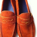 New mens Cole Haan rust suede penny loafers (size 8.5)