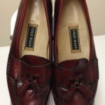 COLE HAAN Men Shoes Sz 12C Burgundy Leather Loafers w/Tassel Memory Flex Comfort
