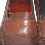 HUGO BOSS TEXTURED BROWN LEATHER PENNY LOAFERS SIZE 8