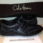 COLE HAAN NIKE AIR BLACK LEATHER SLIP-ON VELCRO DRIVING LOAFERS G SERIES 10.5 M