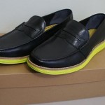 New Cole Haan LUNARGRAND Penny Black / Volt Men Loafer Shoes size 9
