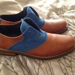 cole haan Mens Leather And Blue Suade Dress Shoe 10.5