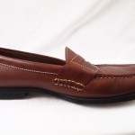 Mens shoes COLE HAAN Resort Brown tan leather slip on penny loafers size 12 D