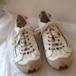 Diesel White Leather Mens Sneaker With Green Stitchingsize Us 11