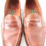 Mens shoes COLE HAAN Resort Brown tan leather slip on penny loafers size 12 D