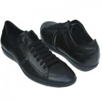 $330 Hugo Boss Black Label Leather Sneakers Black Mens Shoes 10 43 Trainers 9.5
