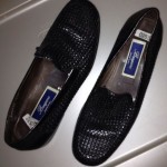 BRAGANO Italy Cole Haan Woven Black Leather Men Slip On Loafers Shoes Size 8.5 D