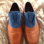 cole haan Mens Leather And Blue Suade Dress Shoe 10.5