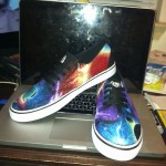 Galaxy Custom Painted Drawn Size 9 Shoes Air Speeds Vans Nike