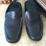 SHARP MENS CASUAL COLE HAAN BLACK LEATHER SLIDES SIZE 7.5 M