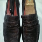 Cole Haan Embossed Croc Brown Leather Loafers Mens Shoes