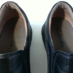 Mens Clarks Shoes Size 12 M Black Leather Slip Ons Loafers