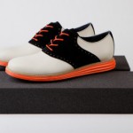 Cole Haan Lunargrand Saddle sz 8.5 9 Birch Black Suede Orange Pop Nike Lunarlon
