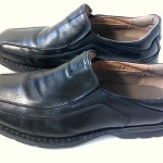 Mens Clarks Shoes Size 12 M Black Leather Slip Ons Loafers