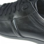 $330 Hugo Boss Black Label Leather Sneakers Black Mens Shoes 10 43 Trainers 9.5