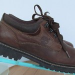 Mens sz 8 M dark brown leather rustic Timberland all terrain work/ casual shoes